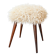 Mid-Century stool with splayed legs in genuine wool