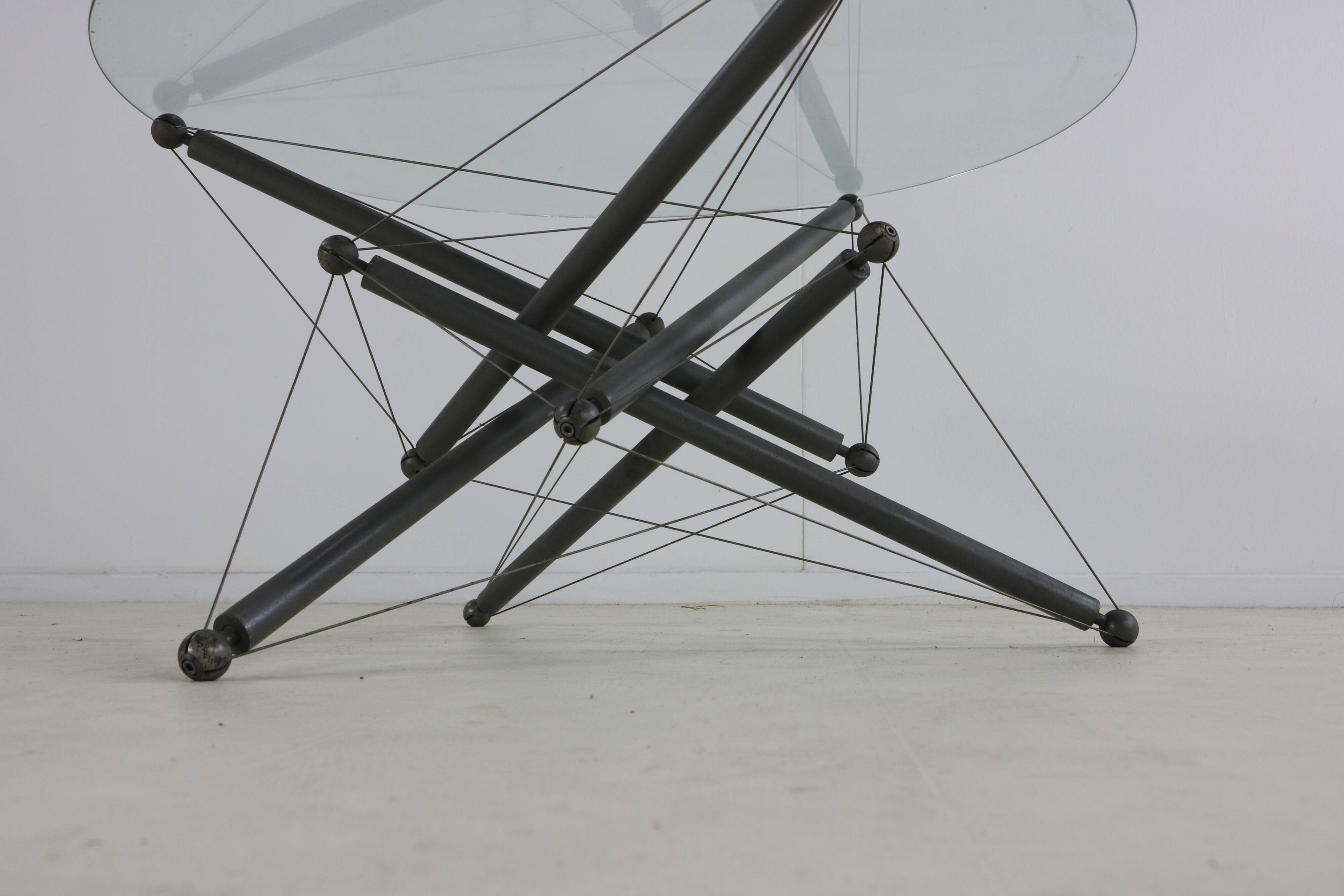 Seventies design steel wired coffee table for Cassina