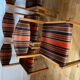 Set of 4 vintage chairs fabric and wood