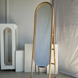 Miroir sur pied en bambou et rotin H:1m80