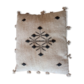 Coussin vintage en toile coton et lin