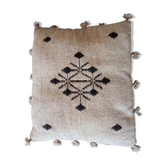 Vintage cushion in cotton and linen canvas