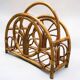 Vintage bamboo and wicker magazine rack