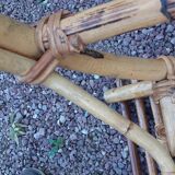 Paire de repose pieds pour fauteuils en rotin vintage