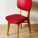 Set of 4 vintage chairs in oak and skai 1970