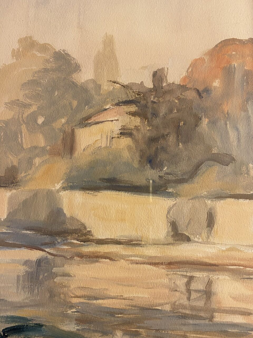 Old painting, edge of the Saône, XX century