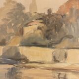 Old painting, edge of the Saône, XX century