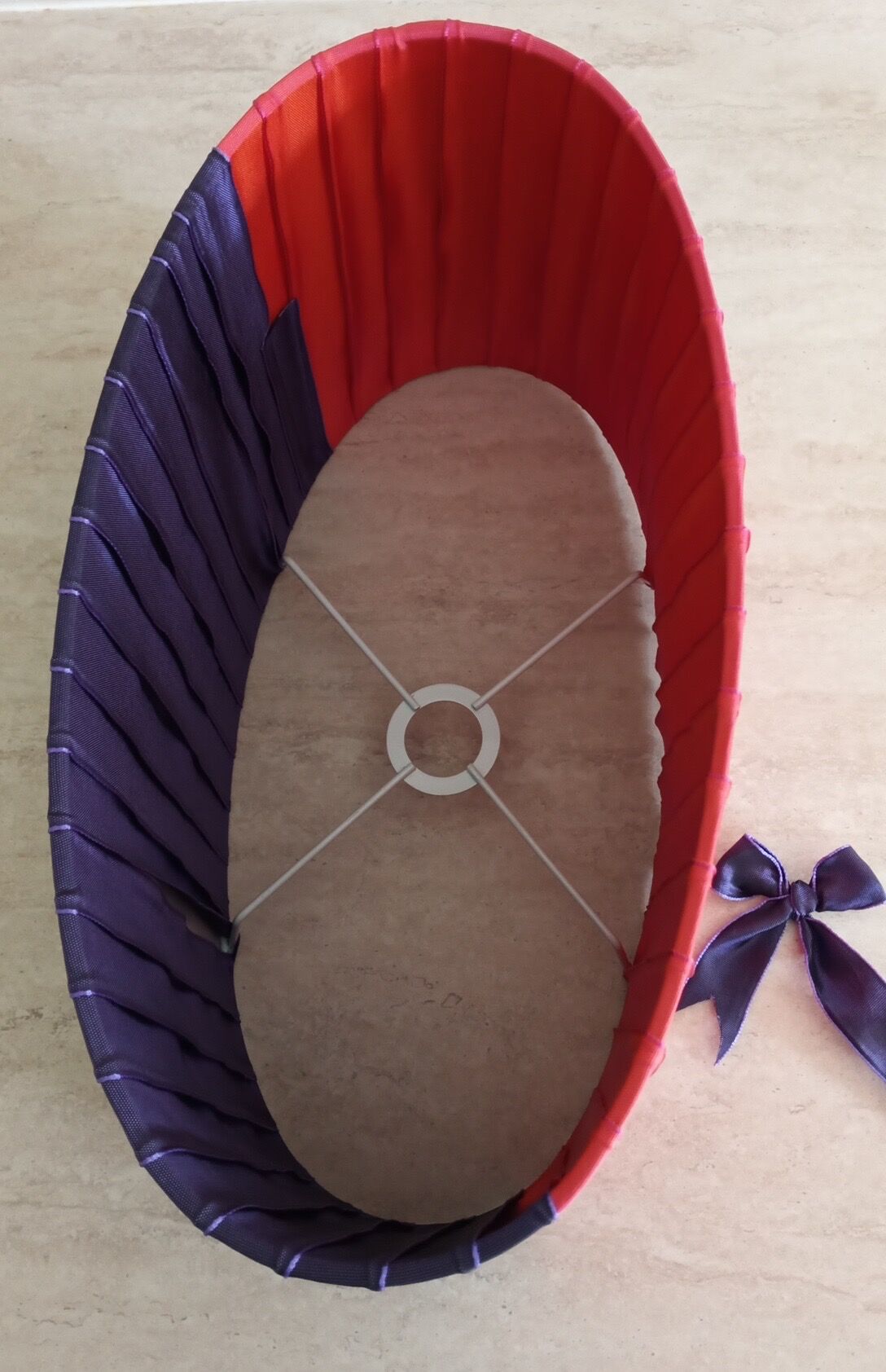 Pink and purple moiré lampshade