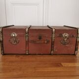Malle ancienne bois cuir