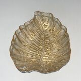 Leaf-shaped ashtray in Murano crystal