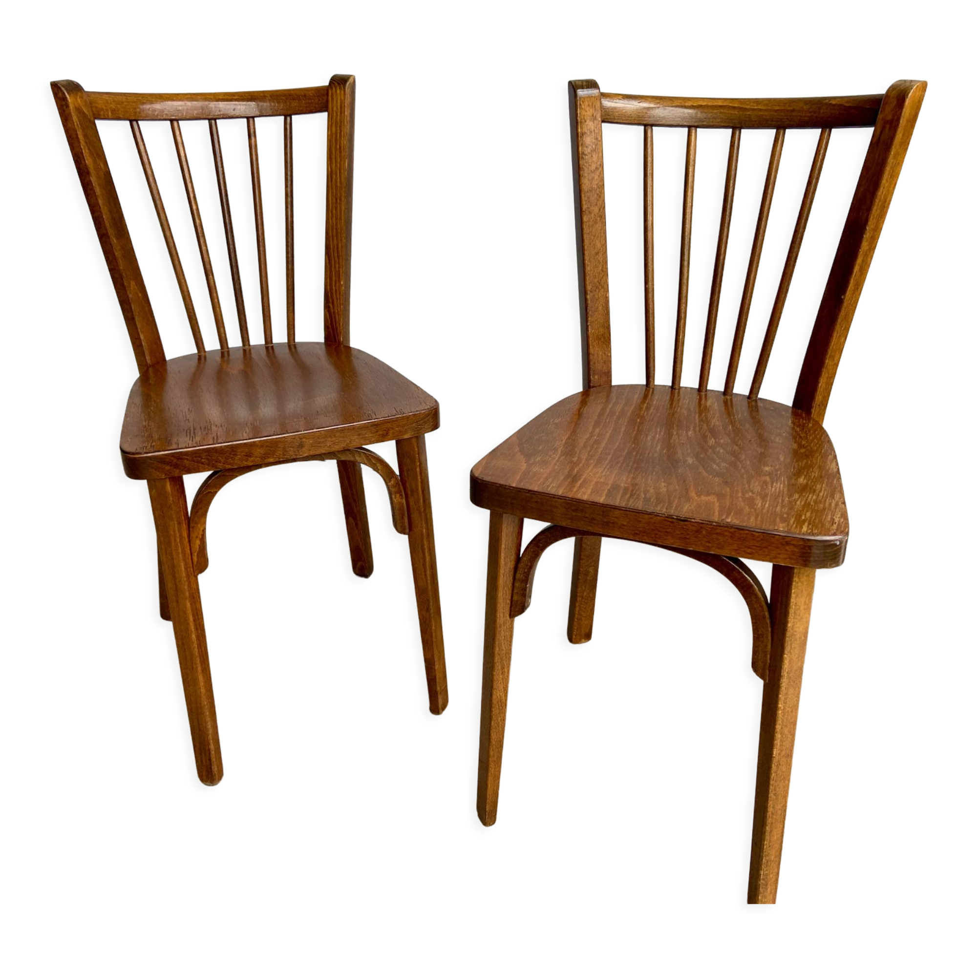 pair of bistro chairs Baumann 60s model Nr 12 Fanett