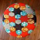 Vintage stool, new wax fabric