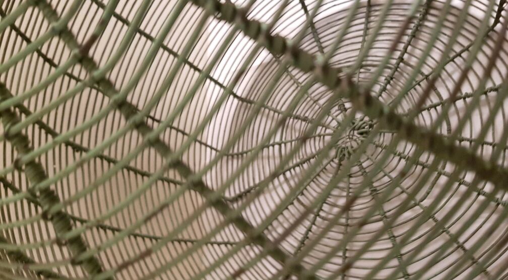 Spherical bird cage green metal