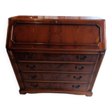 Elegant Drop-Leaf Secretary Desk | Classic Mahogany & Burl Style