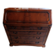 Bureau à abattant, secrétaire de style classique en acajou et ronce