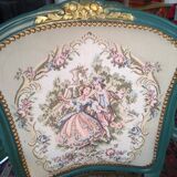 Set of 2 Louis XV style cabriolet armchairs, renovated.
