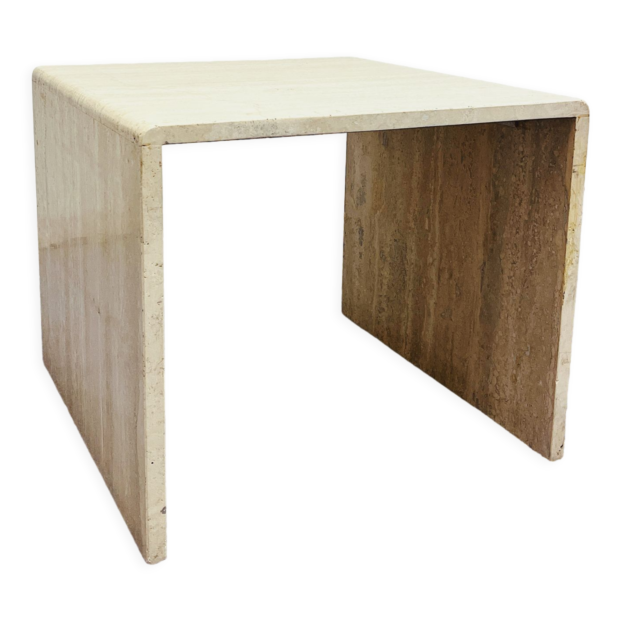 Vintage side table travertine