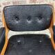 Martin Stoll vintage 1960 swivel armchair in wood and imitation