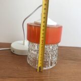 Vintage Glass Globe Pendant 70' Orange Band Electrical System New