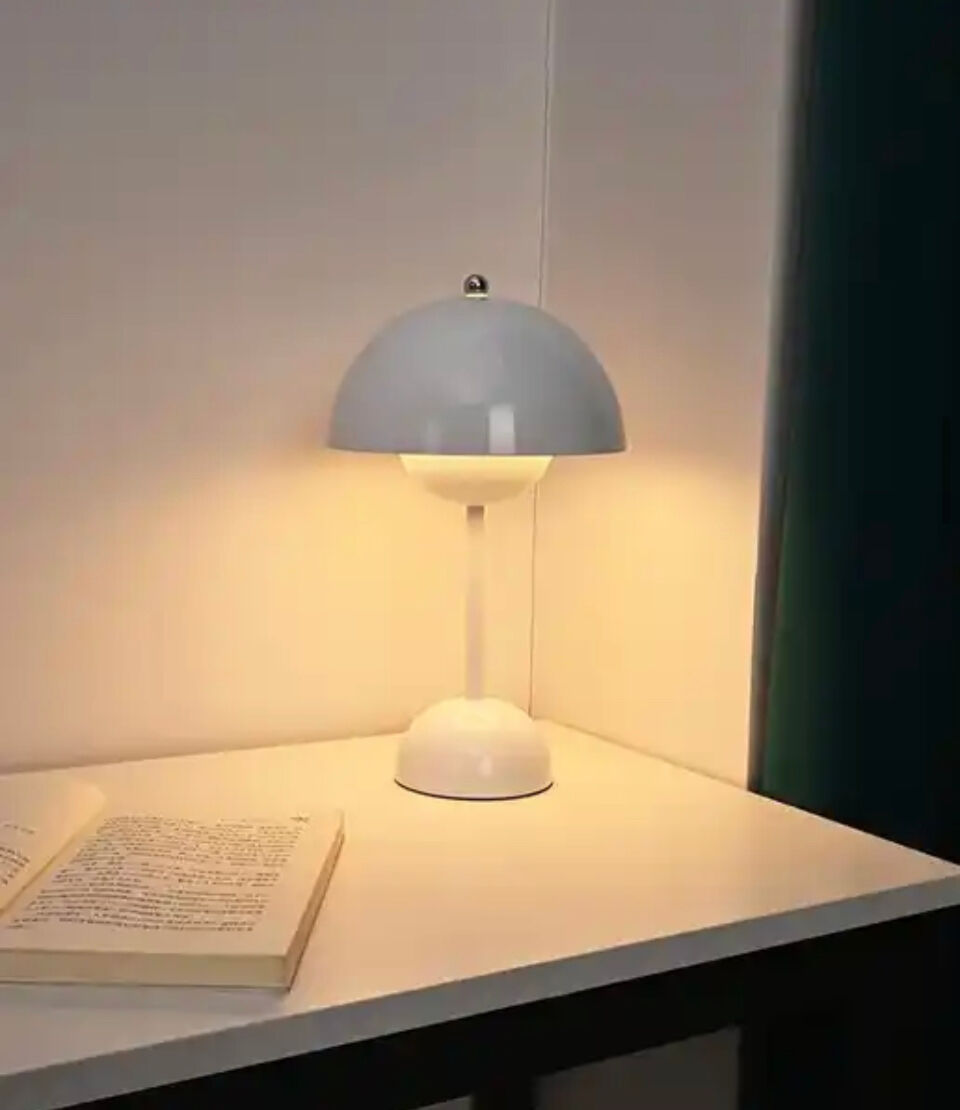 Scandinavian vintage white lamp