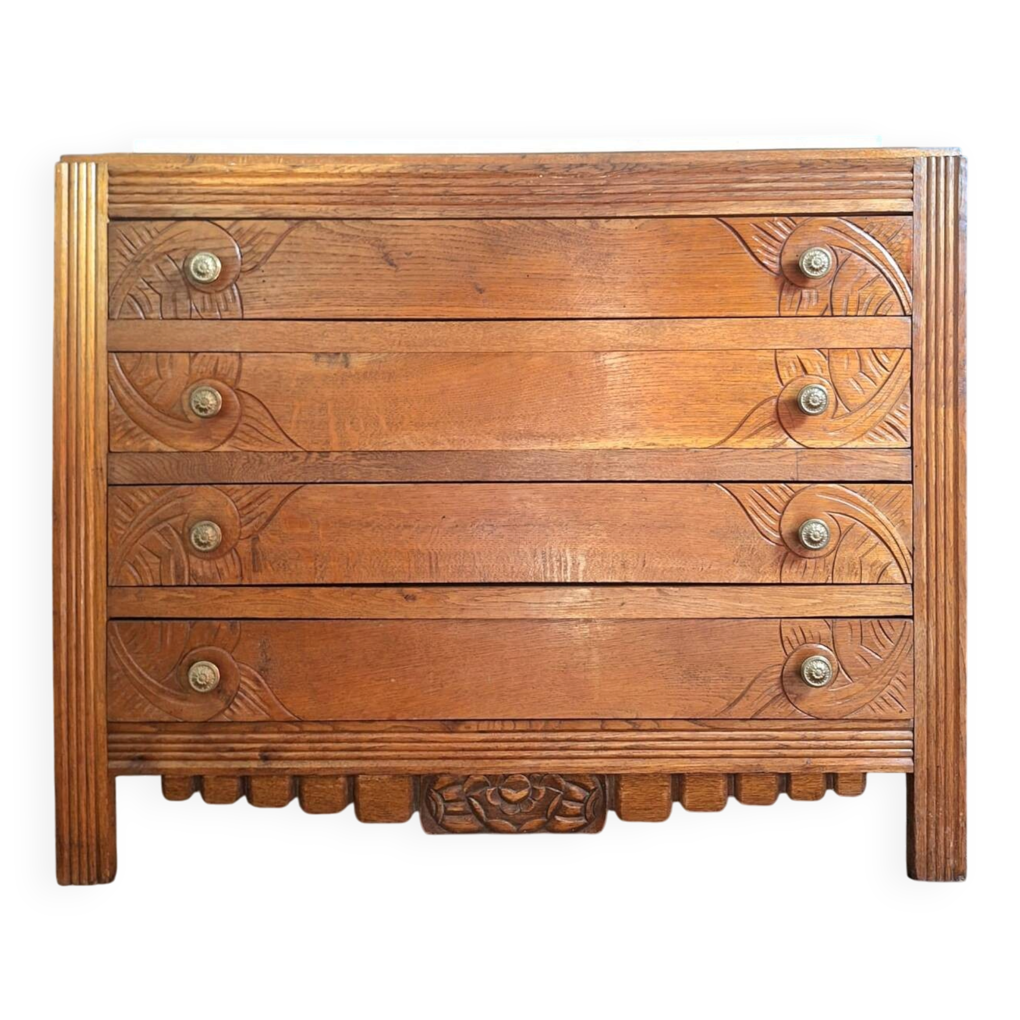 Art Deco commode, vintage antique piece with marble top.