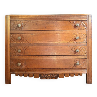 Art Deco commode, vintage antique piece with marble top.