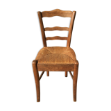 Chaise en bois et paille