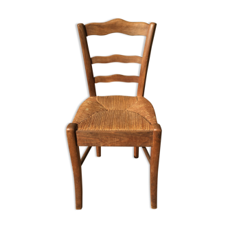 Wooden and straw chair