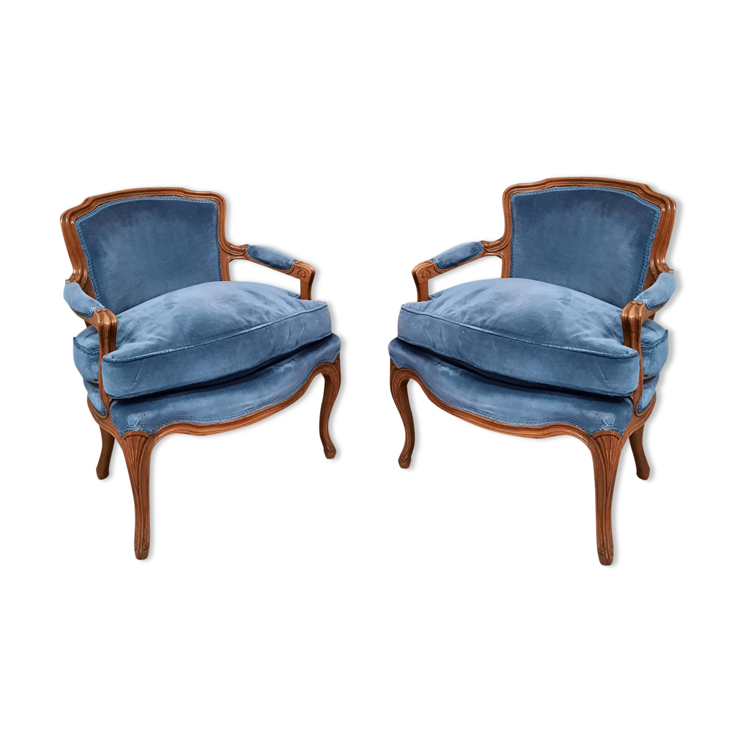 Paire de fauteuil bas de style Louis XV