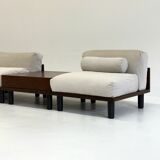 Italian modular sofa with coffee table set in Japandi style