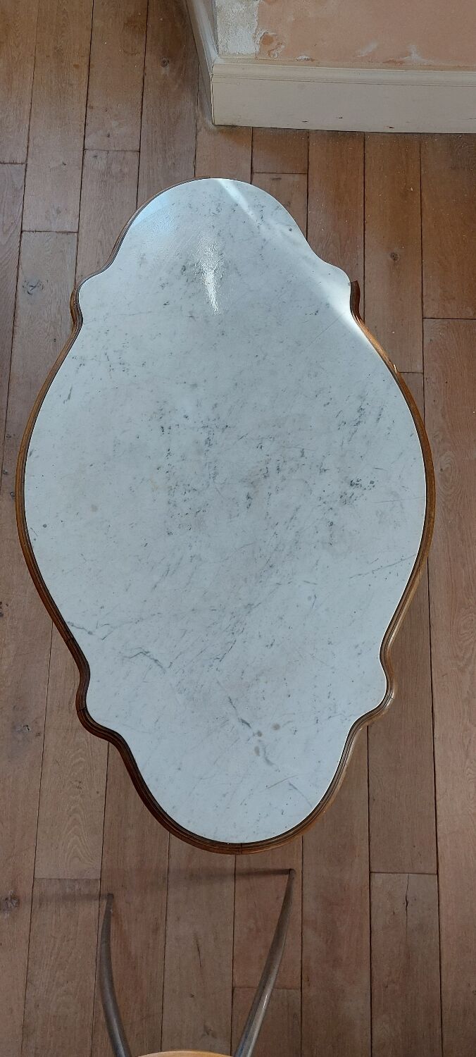 Console table in wood and marble