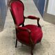Fauteuil velours rouge