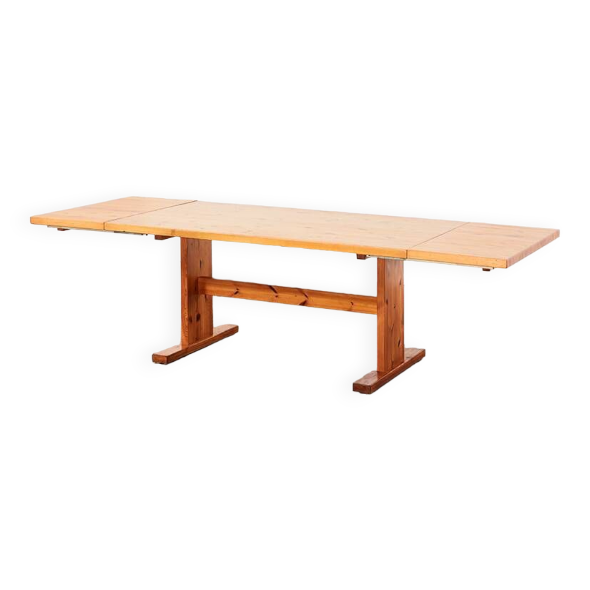 Scandinavian Drop-leaf Pine Shaker Dining Table 1960s