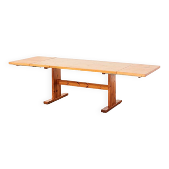 Scandinavian Drop-leaf Pine Shaker Dining Table 1960s