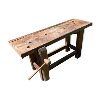 Former wooden carpenter's workbench