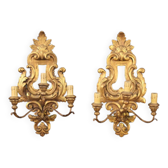 Pair of three-light sconces from the 1960s