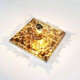 Large vintage murano glass flush mount light by Neuhauss