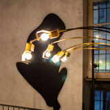 Brass floor lamp with seven lights Italy 70s