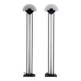 Ensemble de lampadaires en verre dépoli de style Memphis. Vers 1980.