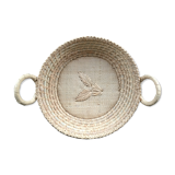 Straw basket leaf decoration