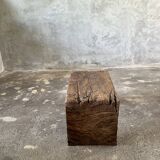 Low stool in old Asian monoxyl teak
