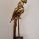 Decorative sculpture in solid brass representing a parrot, 1970s, Palm Beach/Hollywood Regency.
