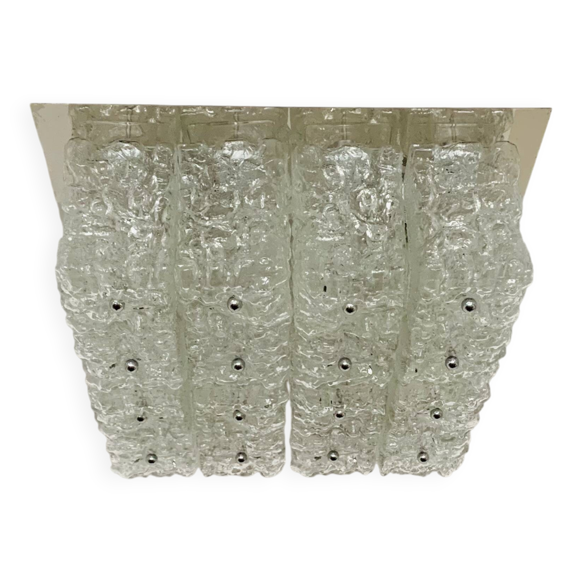 Ice Glass Flush Light by Glashütte Limburg