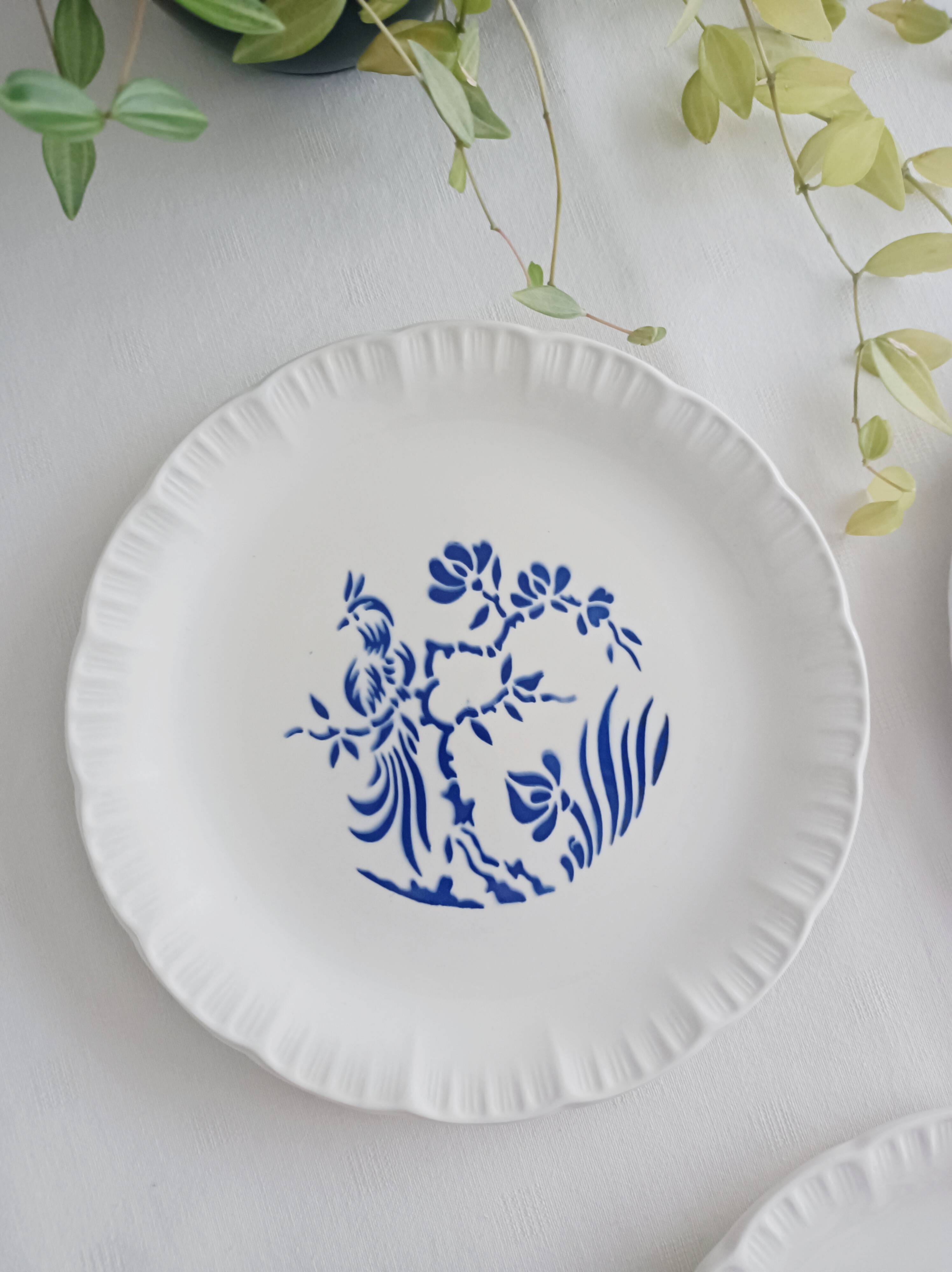 Set of 3 Digoin Sarreguemines Paradis dessert plates