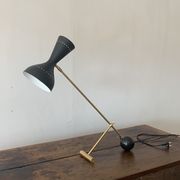 Diabolo lamp with marble counterweight