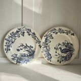 Pair of Terre de Fer plates from the Clairefontaine JS & cie earthenware factory, Chasse model