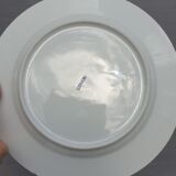 Set 12 plates checkered earthenware blue Lustucru diam25