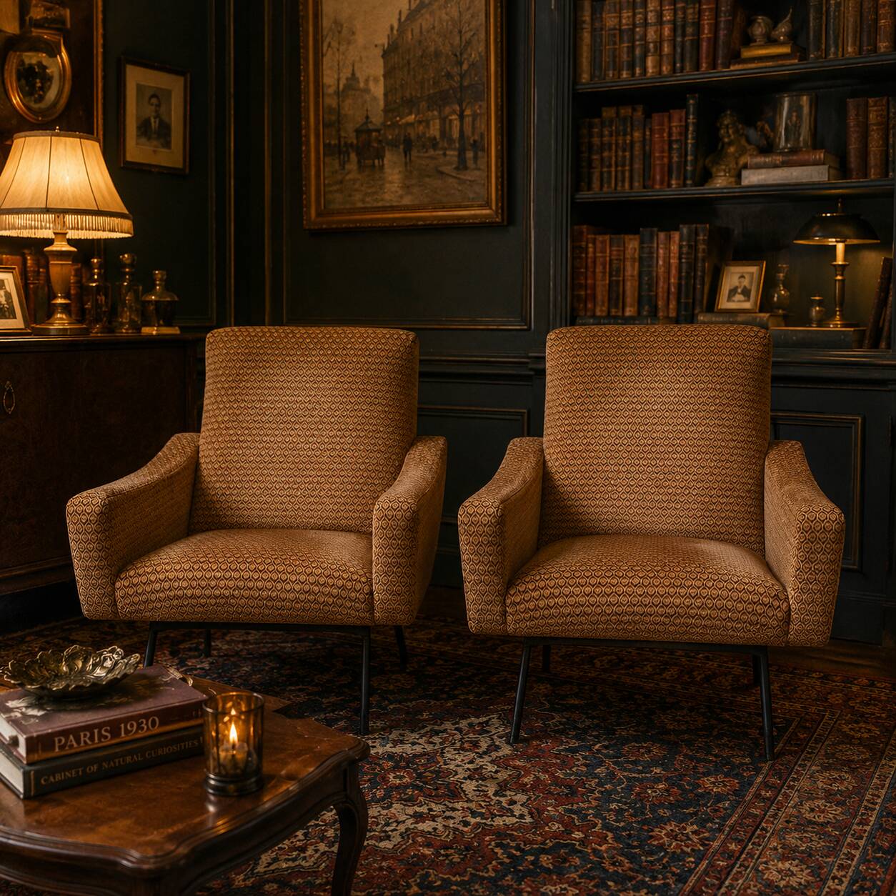 Paire de fauteuils  "galion" Gilbert Steiner , années 60