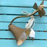 Vintage beige metal clip lamp working condition original electrification