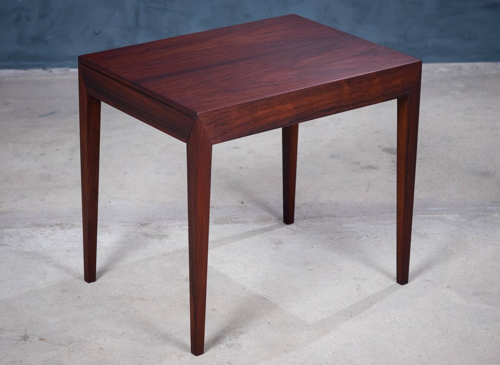 Side Table with Drawer in Rosewood by Severin Hansen for Haslev Møbelsnedkeri, 1950s